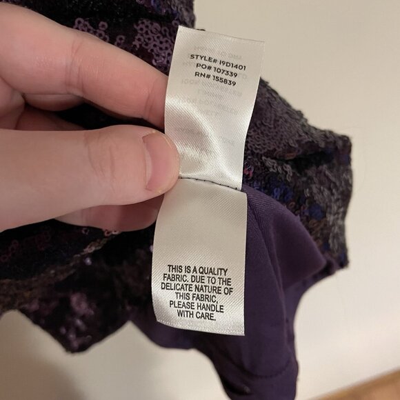 Lulus Women S Holiday Bring It Purple Sequin Spaghetti Straps Bodycon Mini Dress - Picture 8 of 11